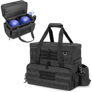 OEM/ODM 2 Ball Bowling Bag with Molle Straps Water Resistant Bowling Duffel Bag