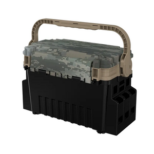 2 Layers Fishing Tackle Box New Camo Transparent Color Fishing Lures Box Plastic Waterproof Case seat Fishing Box