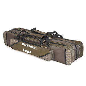 Fishing Pole Tools Reel Storage Bag Durable Fishing Gear Tackle Carry Cases 3 Layer Fishing Rod Bag