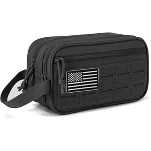 OEM ODM Custom Waterproof Tactical Toiletry Bag Hygiene Bag Gym Molle Pouch with 3 Elastic Loops
