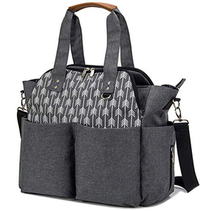 Stylish Ease of Use Diaper Bag Tote Satchel Diaper Messenger for Mom and Girls in Grey with Large Storage Pockets