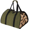 Factory Wholesale Heavy Duty Firewood Carrying Tote Holder Bag with Handles Canvas Wood Log Carrier 
