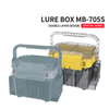 Outdoor Durable Portable Plastic Fishing Rod Reel Box With Strap Double layers Professional Fishing Lures Hook Bait Box