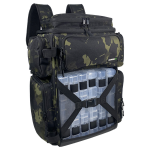 New Design Water-Resistant Tackle Storage Bag Camo Fishing Tackle Backpack Storage with 6 3600 Trays Tackle Box