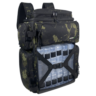 New Design Water-Resistant Tackle Storage Bag Camo Fishing Tackle Backpack Storage with 6 3600 Trays Tackle Box