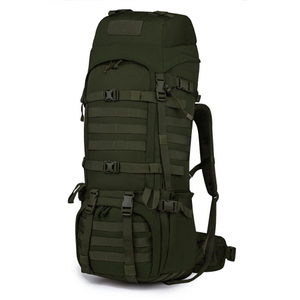 Black 65L Internal Frame Tactical Backpack Camping Backpack Military Molle Rucksack for Camping Hiking with Rain Cover