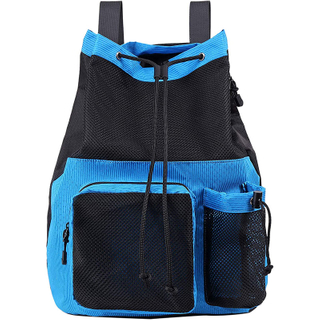 BSCI Custom Swimming Gym Sports Backpack String Sack Mesh Pool Bag Lightweight Bag