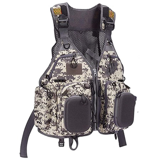 Fly Fishing Vest with Multi-Pockets Fishing Gear Outdoor Backpack Breathable Mesh Fishing Vest Jacket for Camping Hunting
