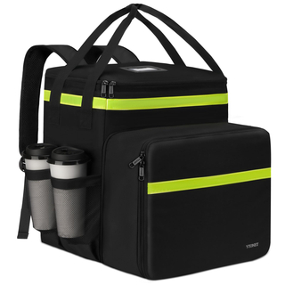 Expandable Insulated Reflective Strip Delivery Cooler Bike Bag Takeaway Food Delivery Bags Thermal with Cup Holder