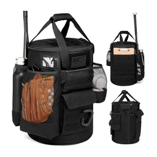 Durable Baseball Bucket Bag Baseball Coaching Accessories Organizer Softball Baseball Bag with Multiple Pockets