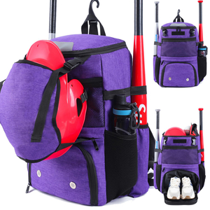 BSCI Factory Large Storage Lightweight Softball Sport Bag Outdoor Sport Baseball Backpack Gear Bag for Helmet and Shoes