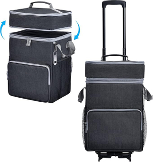 Durable Multifunctional 72-Can Large Rolling Cooler Bag Insulated Soft Cooler Bag with Detachable Wheels