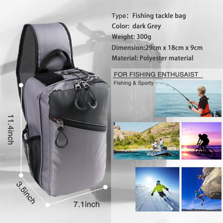 2021 Hot Selling Custom Water Repellent Sling Fishing Bag Portable Shoulder Tackle Sling Bag