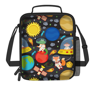 Custom Design Durable Insulated School Lunch Box with Shoulder Strap for Kids Lunch Bag