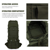 Black 65L Internal Frame Tactical Backpack Camping Backpack Military Molle Rucksack for Camping Hiking with Rain Cover