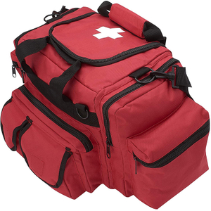 Durable EMT Deluxe Trauma Bag First Aid Responder EMS Emergency Medical Trauma Bag Deluxe (Black)