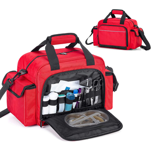 Home Health Nurse Bag Empty, Portable Medical Supplies Shoulder Bag for Hospice, Home Visit, Nursing Students Red