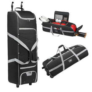 Custom 4 Bats Large Multi-Pockets Baseball Roller Bag Softball Baseball Bags with Wheels