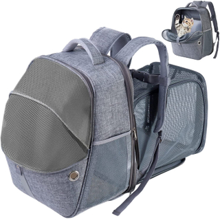 ODM OEM Wholesale Durable Scratch-proof Mesh Pet Backpack Carrier Expandable Cat Backpack
