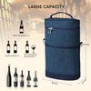 2022 Newly Reusable Insulated Wine Cooler Bag for Travel Picnic Beach 2 Bottle Wine Tote Carrier