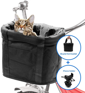 2020 New Design Popular Hot Selling Black Bicycle Bag Pet Carrier Bag Bicycle Front Baskets for Pet Picnic