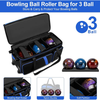 OEM/ODM Durability Lightweight 3-Ball Bowling Bag with 42-inch Retractable Handle Rolling Bowling Bag