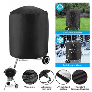 Garden Courtyard Round BBQ Grill Cover for Gas Charcoal Electric Barbecue Accessories Oven Dust Cover 