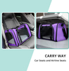 Airline Approved Collapsible Travel Puppy Carrier Bag with Removable Fleece Pad for Cat Pet Carriers 
