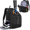 Premium Hanging Paddle Tennis Racket Bag Tennis Backpack Sport Gym Pack with Ventilated Shoe Compartment