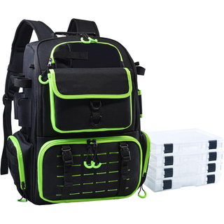 OEM Custom Large Fishing Bag Tactical Molle System Fishing Tackle Backpack with Rain Cover