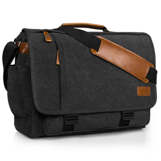 17-17.3 Inch Water-resistant Canvas Messenger Bag Computer Shoulder Bag Briefcase Laptop Bag for Men