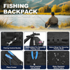 35L Durable Multi-Way Fishing Backpack Oxford Convertible Tackle Sling Crossbody Bag with Rod Holder