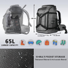Multi Pocket Air Cushion Shoulder USB Skiing Gear Bag Ski Travel Backpack 65L Waterproof Padded Snowboard Boots Bag