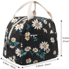 Stylish Daisy Flower Design Reusable Lunch Tote Box Cooler Container for School Work Thermal Lunch Tote Bag