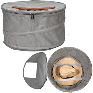 Collapsible Travel Hat Storage Box with Dustproof Lid for Women & Men Hat Organizer Container 