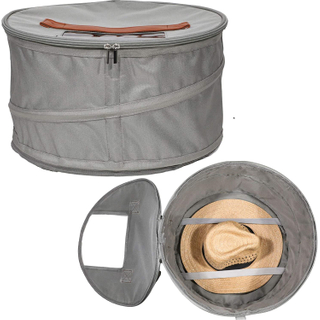 Collapsible Travel Hat Storage Box with Dustproof Lid for Women & Men Hat Organizer Container 
