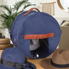 Large Foldable Round Hat Storage Organizer with Leather Carrying Handle for Toy Clothes Hat Travel Case