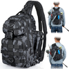 Fishing Tackle Sling Shoulder Backpack Cross Body Sling Bag Tackle Storage Bag with Rod Holder