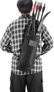 Multi-Function 4-Tubes Back Arrow Quiver Shoulder Hanged Target Shooting Archery Bag