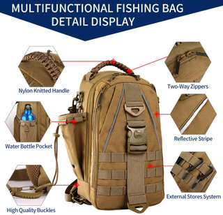 High Quality Fishing Tackle Backpack Storage Bag Shoulder Backpack Cross Body Sling Bag
