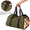 Factory Wholesale Heavy Duty Firewood Carrying Tote Holder Bag with Handles Canvas Wood Log Carrier 