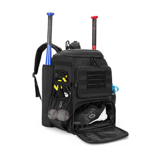 2025 New Design Outdoor Softball Backpack 2 Baseball Bats Sleeves Bag Baseball Bag with Shoes Space
