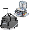 Custom Rolling Medical Gear Luggage Bag with Detachable Trolley and Removable Dividers Nurse Rolling Bag Gray