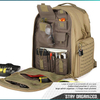 Laser Cut Style MOLLE Tactical Range Bag Backpack with Built-In Weather Resistant Rain Cover