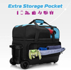 Custom logo Large Capacity 2 Balls Separate Shoe Compartment Trolley Bowling Ball Duffel Bag Bowling Bag with Wheel