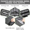 Foldable Diaper Clutch with Head Cushion Grey Baby Padded Mat Portable Baby Travel Changing Pad for Diaper Bag