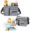 Large Space Oxford Diaper Storage Pouch with Insulated Cup Holder Baby Stroller Organizer Stroller Accessories Bag 