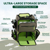 New Design 43L Large Durable Green Fishing Tackle Backpack Fly Fishing Backpack With Rod Holder