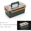 Double Layer Fishing Lure Box Tool Box Large Storage Carry Bag Plastic Large Bait Case with 2 Removable Trays