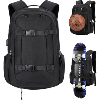 Large Capacity Travel Duffle Bag Outdoor Ski Boot Bag Lightweight Skateboard Backpack Soccer Bag with USB Port